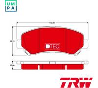 BRAKE PAD SET DISC BRAKE GDB3467DTE FOR NISSAN QASHQAI/+2/VAN X-TRAIL/II 2.0L