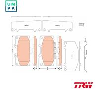 TRW GDB3470 Brake pad set