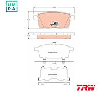 BRAKE PAD SET DISC BRAKE GDB3472 FOR MAZDA L3-VDT/L3K7 2.3L L5-VE 2.5L 4cyl 3.7L