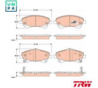 TRW Front Brake Pad Set GDB3479 for Toyota Verso D-4D 1AD-FTV 2.0 Apr 2009 to Apr 2018