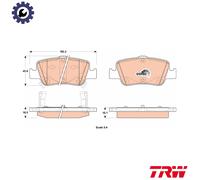 TRW Brake Pad Set GDB3480 - Rear Disc Brake for Toyota Auris, Corolla, Blade