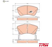 TRW Disc Brake Pad Set GDB3481 - Front for Toyota Auris E15 (1NR-FE, 2ZR-FAE, 2ZR-FE)
