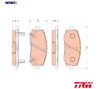 TRW New Disc Brake Pad Set GDB3510 for HYUNDAI i20 (G4LA) 58101-1JA60