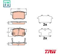 Brake pads GDB3516 TRW for SUZUKI SX4 Saloon SX4 SWIFT III KIZASHI