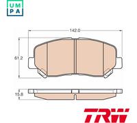 BRAKE PAD SET DISC BRAKE GDB3562 FOR MAZDA CX-5/Van SHY4/SHY6/SHY1 2.2L 4cyl