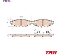 TRW Brake Pad Set GDB3568 – Disc Brake for Subaru, Toyota (BRZ, Outback, Forester, Legacy V)