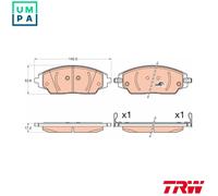 TRW Brake Pad Set GDB3579 – for Chevrolet Aveo Hatchback/Saloon (T300 2011-2015)