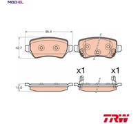 TRW Brake Pads GDB3585 – Set of 4, Rear Axle for Kia Cee'd (JD) 2012–2018
