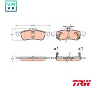 Brake Pad Set, disc brake TRW GDB3588 for HONDA CIVIC IX (FK) 1.8 2012-2016