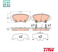 Brake pads GDB3593 TRW for MAZDA 3 3 Saloon