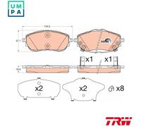 TRW Brake Pad Set GDB3598 – Toyota Corolla / Auris (Estate, Altis, iM, Van)