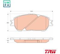 Brake pads GDB3610 TRW for LEXUS ES