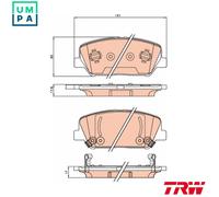 TRW GDB3621 Brake pad set