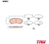 Brake Pad Set, disc brake TRW GDB3622 for QASHQAI II SUV (J11, J11_) 1.3 2018-