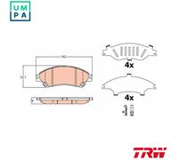 Brake pads GDB3633 TRW for SUZUKI SX4 S-CROSS