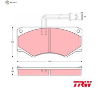 TRW GDB390 Front Brake Pads 40mm 1989+ Iveco Daily Van 2.5 76kW 103hp