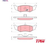 TRW Rear Brake Pads Set GDB4119 - Chrysler PT Cruiser, Sebring, Concorde - 5086567AB/5011631AA