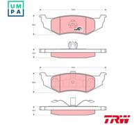 TRW Rear Brake Pads Set GDB4119 - Chrysler PT Cruiser, Sebring, Concorde - 5086567AB/5011631AA