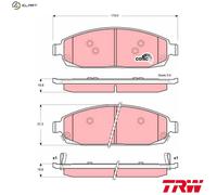 TRW Brake Pad Set, Disc Brake GDB4136 for Jeep Commander (XH)