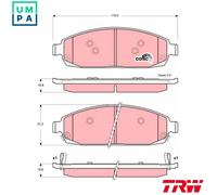 TRW Brake Pad Set, Disc Brake GDB4136 for Jeep Commander (XH)