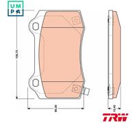 Brake Pad Set, disc brake TRW GDB4171 for HYUNDAI GENESIS (BH) 3.3 2008-2014