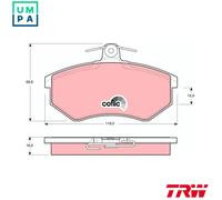 Brake pads GDB430 TRW for AUDI VW