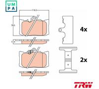 BRAKE PAD SET DISC BRAKE GDB4460 FOR LEXUS 8AR-FTS 2.0L 4cyl GS2GR-FSE 3.5L GS