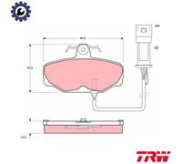 TRW Brake Pad Set GDB471 - Disc Brake for Ford Scorpio / Granada Mk III 2.4L