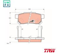 TRW GDB499 Brake pad set