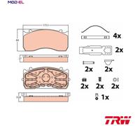 BRAKE PAD SET DISC BRAKE GDB5073 FOR MERCEDES-BENZ ATEGO/2 ANTOS AXOR ACTROS TGL