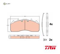 BRAKE PAD SET DISC BRAKE GDB5096 FOR RENAULT TRUCKS VOLVO DXi 7 7.2L 6cyl 7.7L