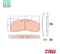 BRAKE PAD SET DISC BRAKE GDB5096 FOR RENAULT TRUCKS VOLVO DXi 7 7.2L 6cyl 7.7L