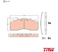 BRAKE PAD SET DISC BRAKE GDB5096 FOR RENAULT TRUCKS VOLVO DXi 7 7.2L 6cyl 7.7L