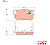 Brake Pad Set, disc brake TRW GDB774 for ACURA TSX (CL_) 2.4 2003-2008