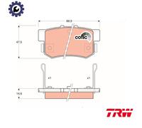 Brake Pad Set, disc brake TRW GDB774 for ACURA TSX (CL_) 2.4 2003-2008