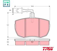 TRW GDB789 Brake pad set