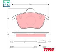TRW GDB796 Brake pad set