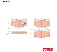 TRW Brake Pad Set GDB797 - Front Disc Brake, Fits Toyota & VW