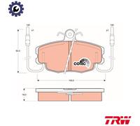 Brake pads GDB807 TRW for RENAULT PEUGEOT