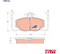 Brake pads GDB807 TRW for RENAULT PEUGEOT