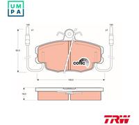 TRW GDB807 Brake pad set