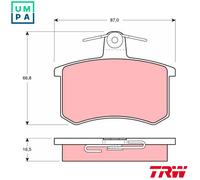 TRW Brake Pad Set GDB814 – Disc Brake Pads for Alfa Romeo, Lancia, Fiat