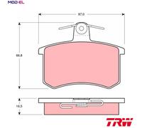 TRW Brake Pad Set GDB814 – Disc Brake Pads for Alfa Romeo, Lancia, Fiat