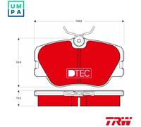 BRAKE PAD SET DISC BRAKE GDB818DTE FOR MERCEDES-BENZ 124/T-Model/Break 2.2L 4cyl