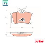 TRW GDB823 Brake pad set