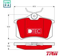 TRW GDB823DTE Brake pad set