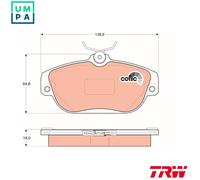 TRW Brake Pad Set GDB837 – Disc Brake – Fits Volvo 740/740 Kombi/940/940 Kombi/960/S90 I