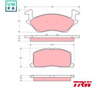 Brake pads GDB878 TRW for TOYOTA STARLET