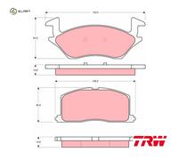 Brake pads GDB878 TRW for TOYOTA STARLET