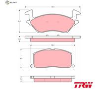 BRAKE PAD SET DISC BRAKE GDB878 FOR TOYOTA /-E2E2E-E 1.3L 4E-FE 1.3L 1E 1.0L